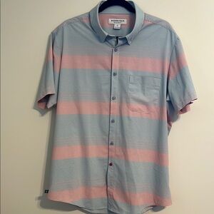 Mizzen+Main Blue and Pink Casual Button Down Shirt